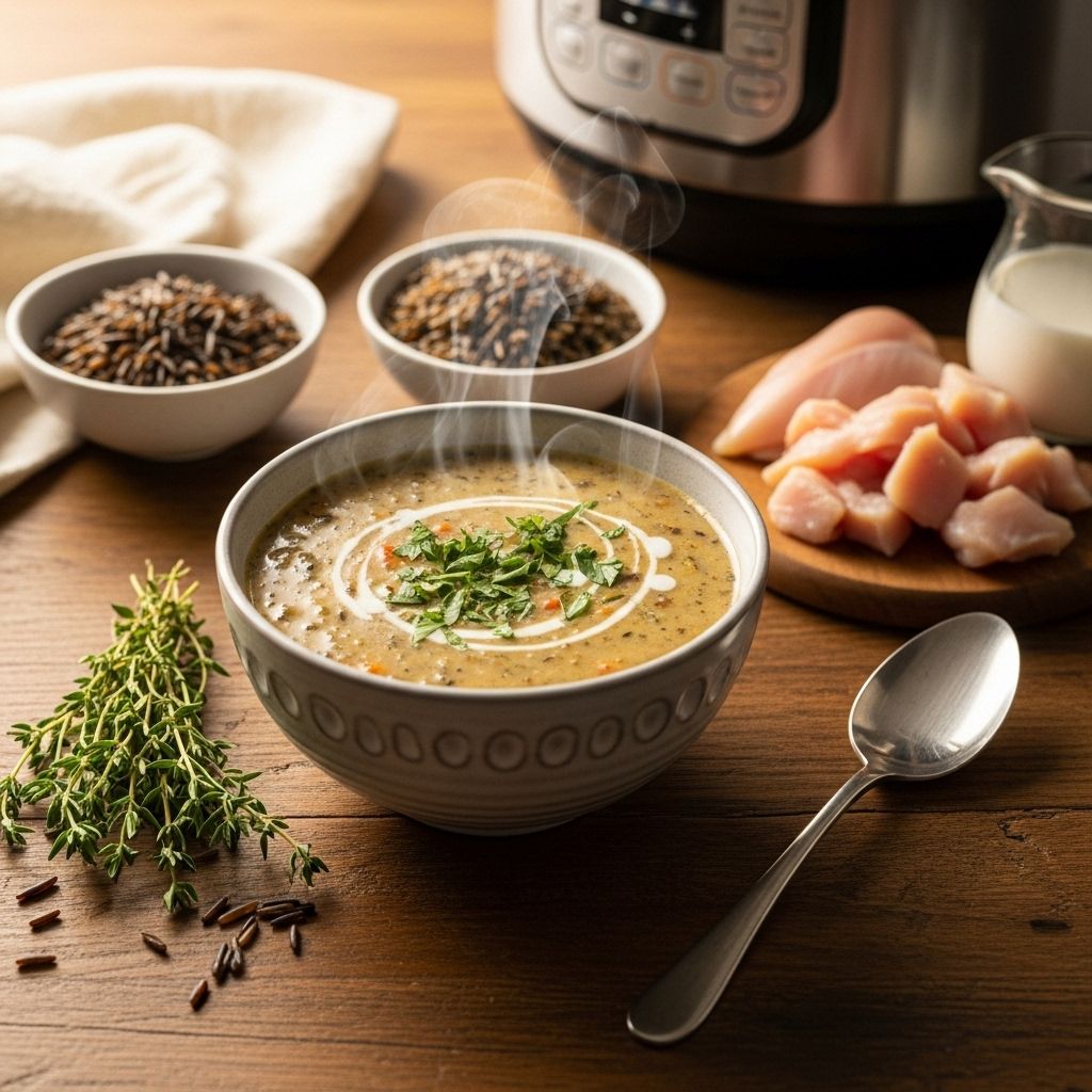 Enjoy a comforting, homemade soup that combines rich flavors and speedy pressure-cooking.