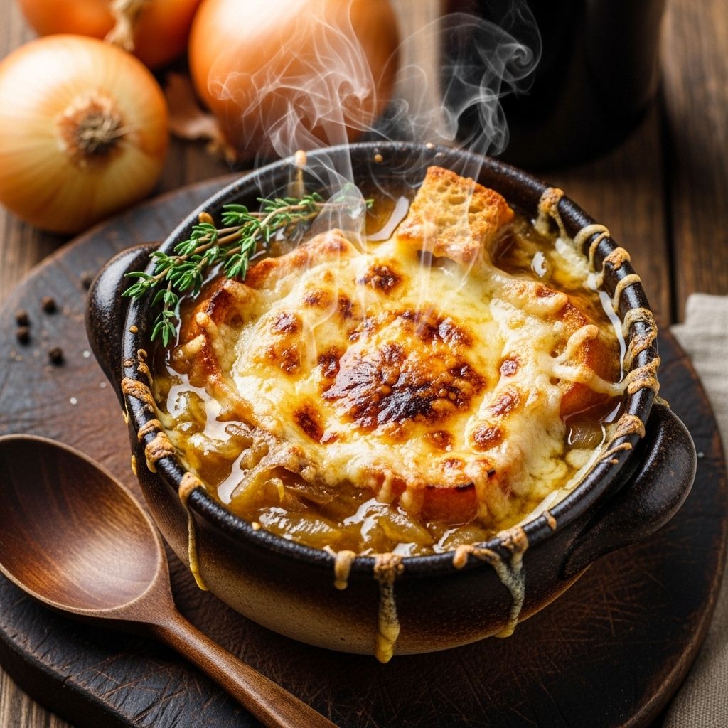 Enjoy a gourmet, caramel-rich broth topped with bubbly cheese in a fraction of the time.