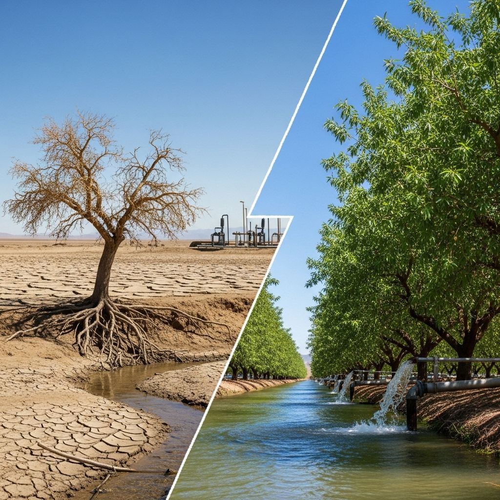 Discover the complex environmental footprint of almond milk and how it compares to dairy and other plant-based alternatives.