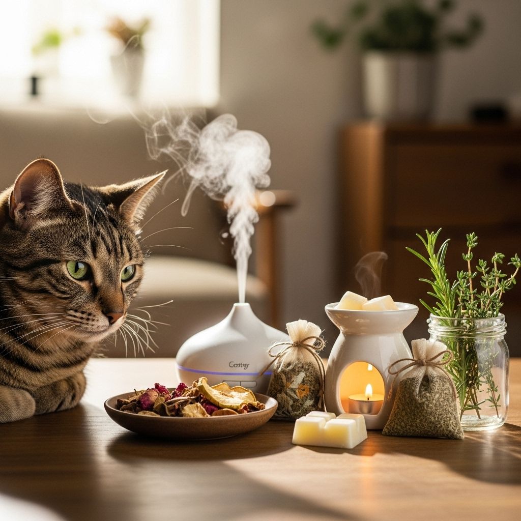 Gentle home scents can soothe without disrupting your feline’s sensitive breathing.