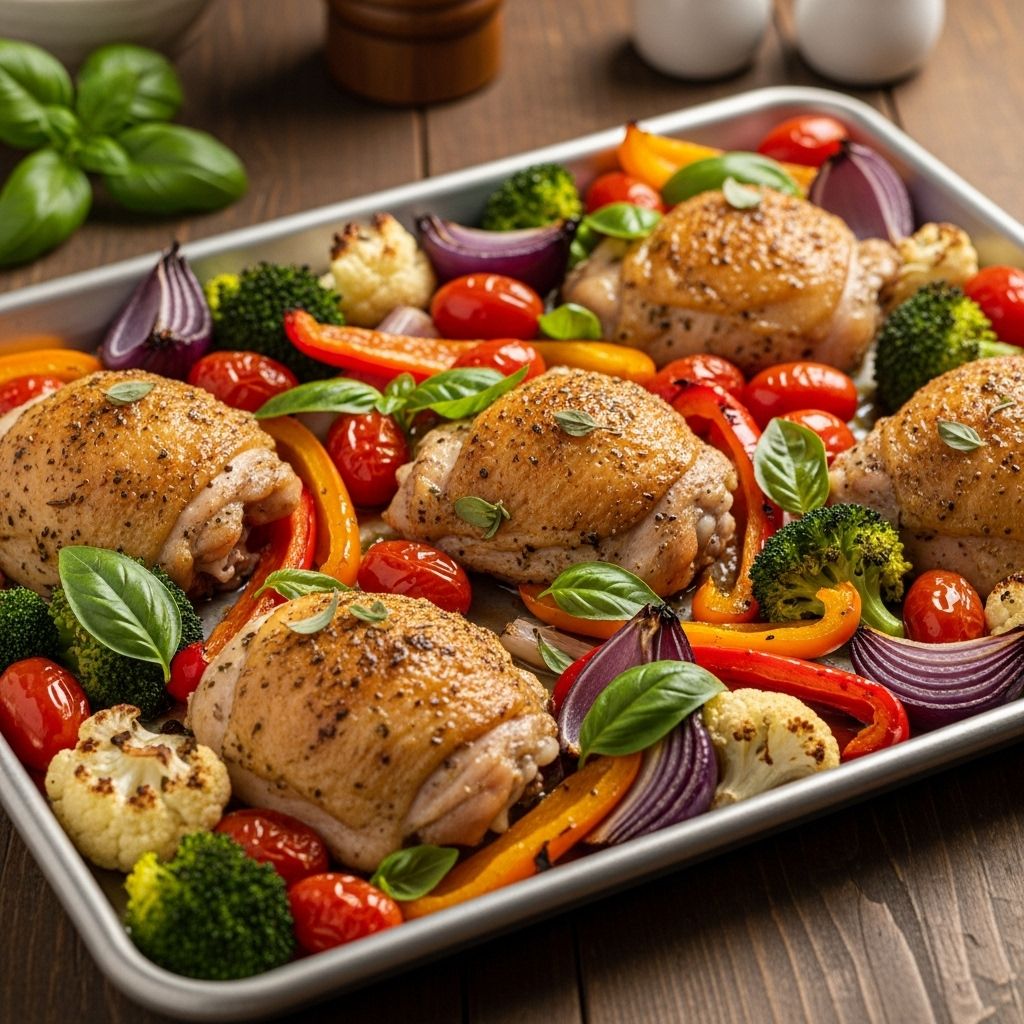 Italian Chicken Sheet Pan Supper: A One-Pan Mediterranean Feast Garlicky balsamic marinade elevates tender poultry and fresh veggies into a fuss-free meal.