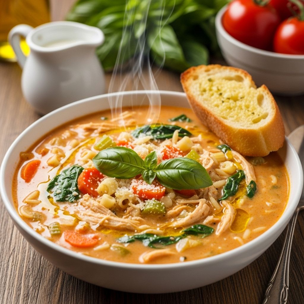 Italian Chicken Soup Recipe: Hearty & Comforting A rich blend of fresh oregano oil and spicy jalapeños elevates every spoonful.