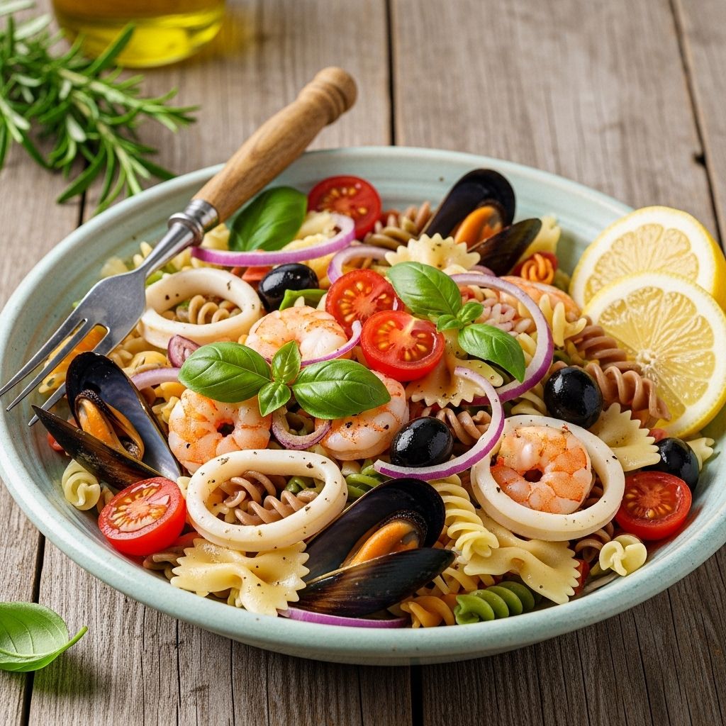 A lemon-herb dressing brings briny shellfish together in a light, refreshing medley.