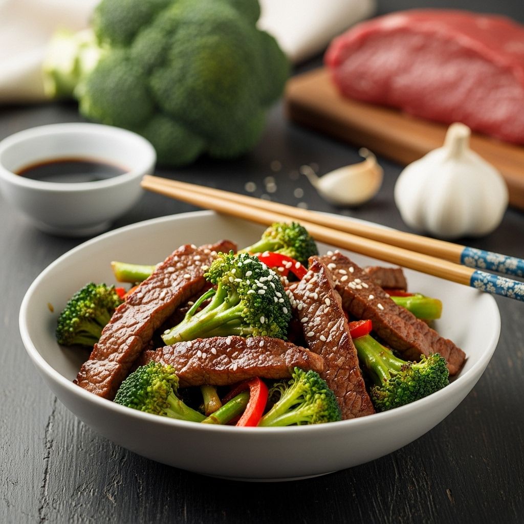 Simple marinade and high-heat sear ensure fork-tender slices and vibrant veggies.