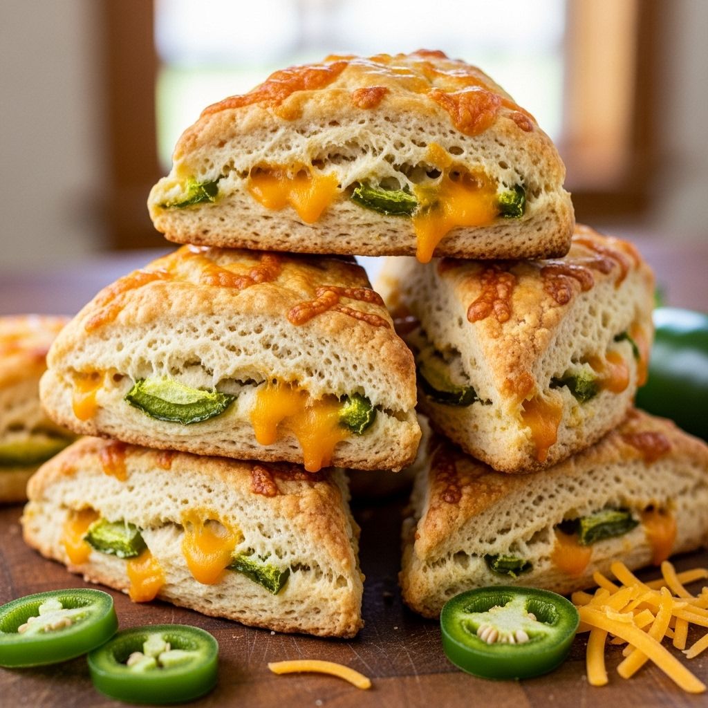 A cheese-rich pastry with a lively kick that elevates breakfast or dinner plates.