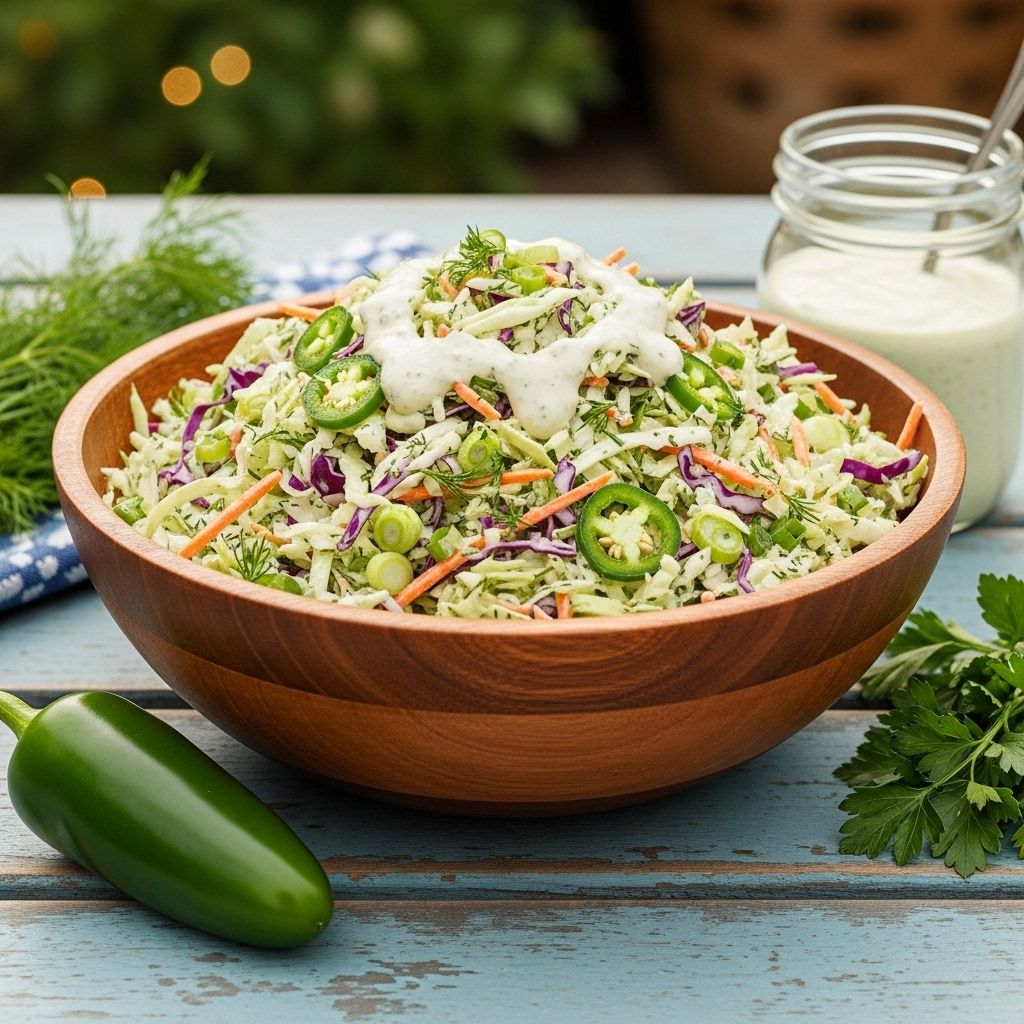 A creamy crunch with a citrus tang and peppered kick that elevates any backyard feast.