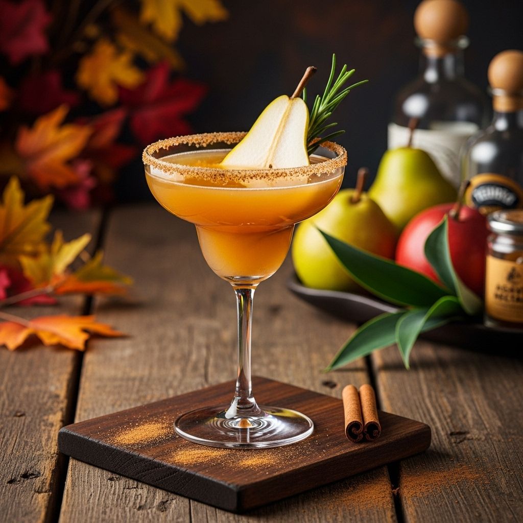 Ripe fruit and tequila meet in a subtly sweet mix for cozy autumn sipping.