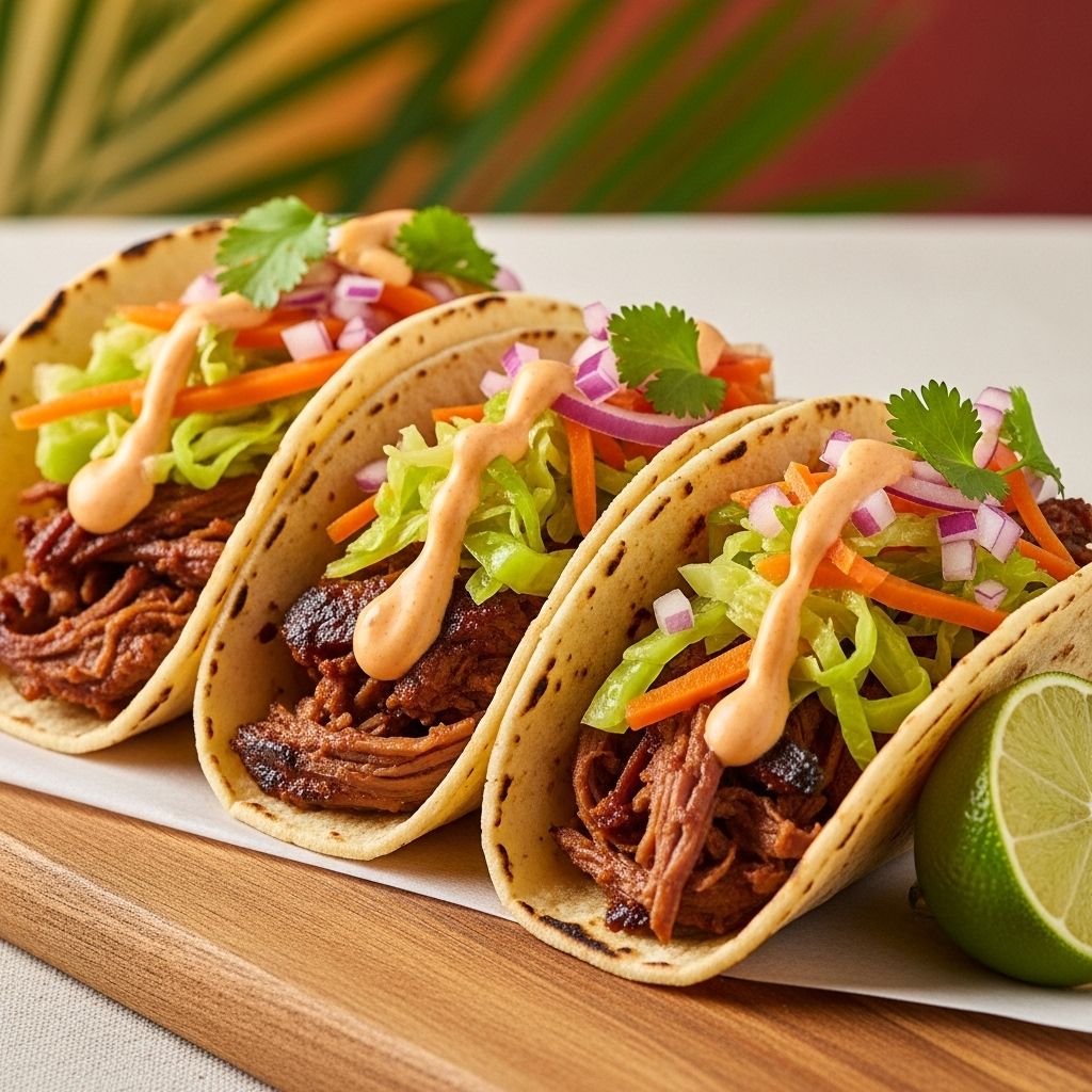 Bold seasoning meets crisp shells and cooling slaw for an unforgettable handheld feast.