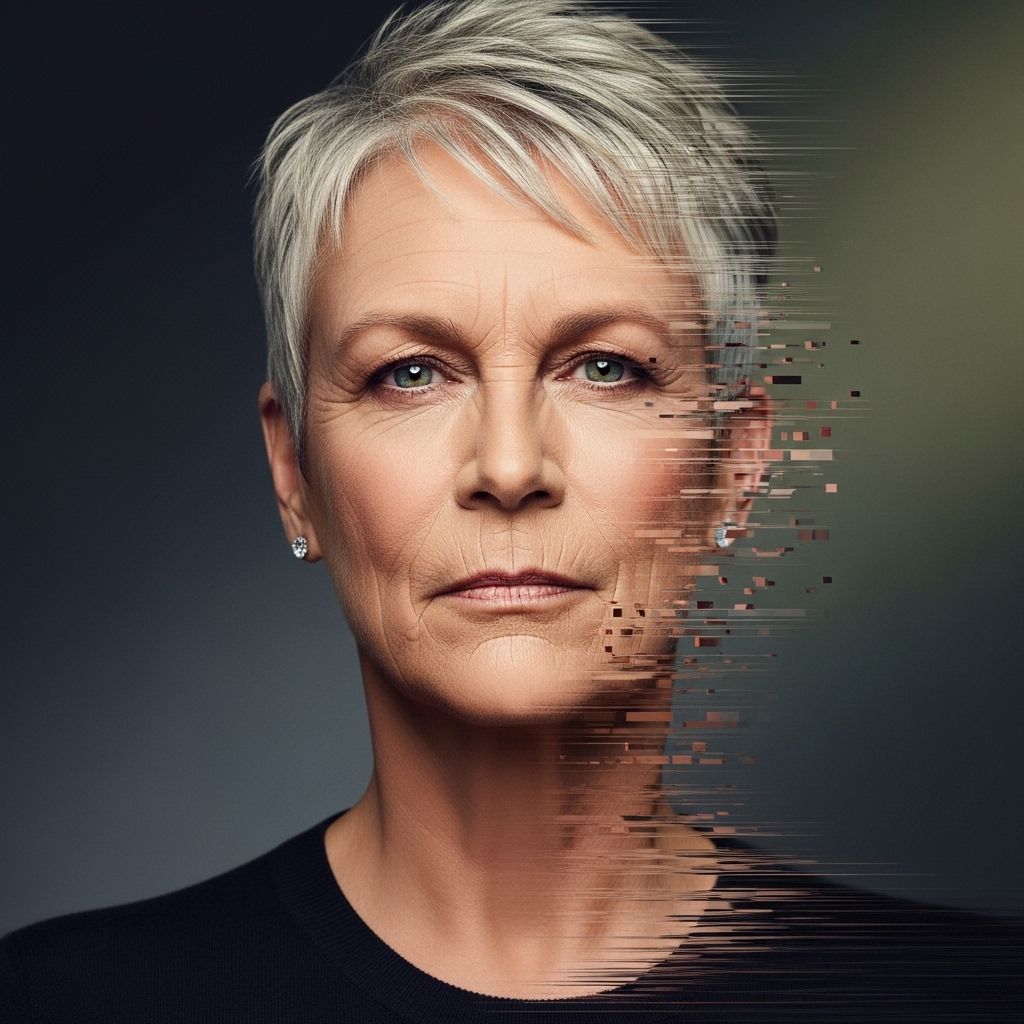 Jamie Lee Curtis leads the fight against AI retouching and unrealistic beauty standards, urging a return to authenticity and self-acceptance.