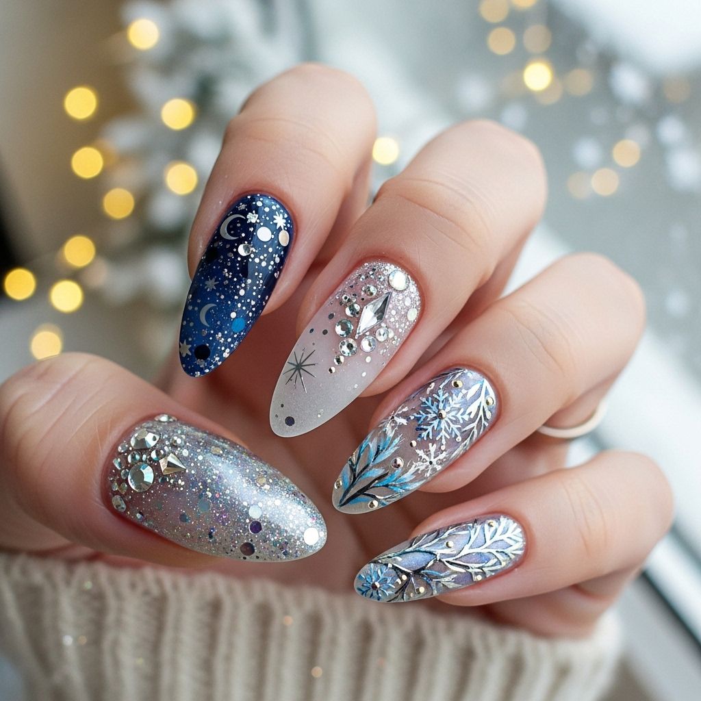 These 18 winter-inspired nail ideas—from icy French tips to gold confetti—are perfect for starting 2025 with style.