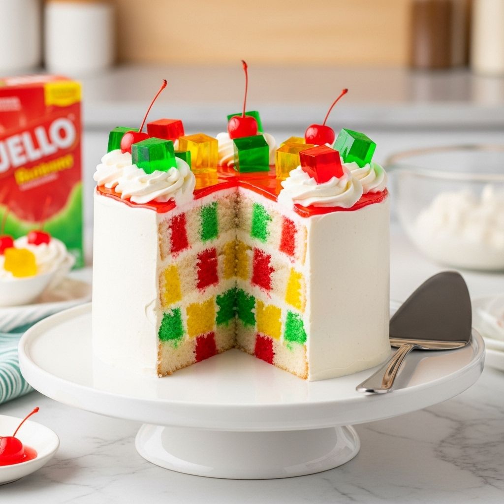 Jello Cake Recipe: A Retro Dessert Reimagined for Modern Kitchens Fruity gelatin seeps into each slice, creating an irresistibly moist, nostalgic treat.