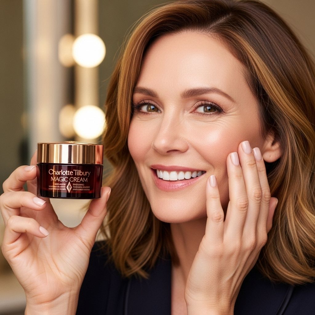 Jennifer Coolidge’s skincare routine spotlights Charlotte Tilbury’s Magic Cream as her go-to moisturizer for radiant, dewy skin.
