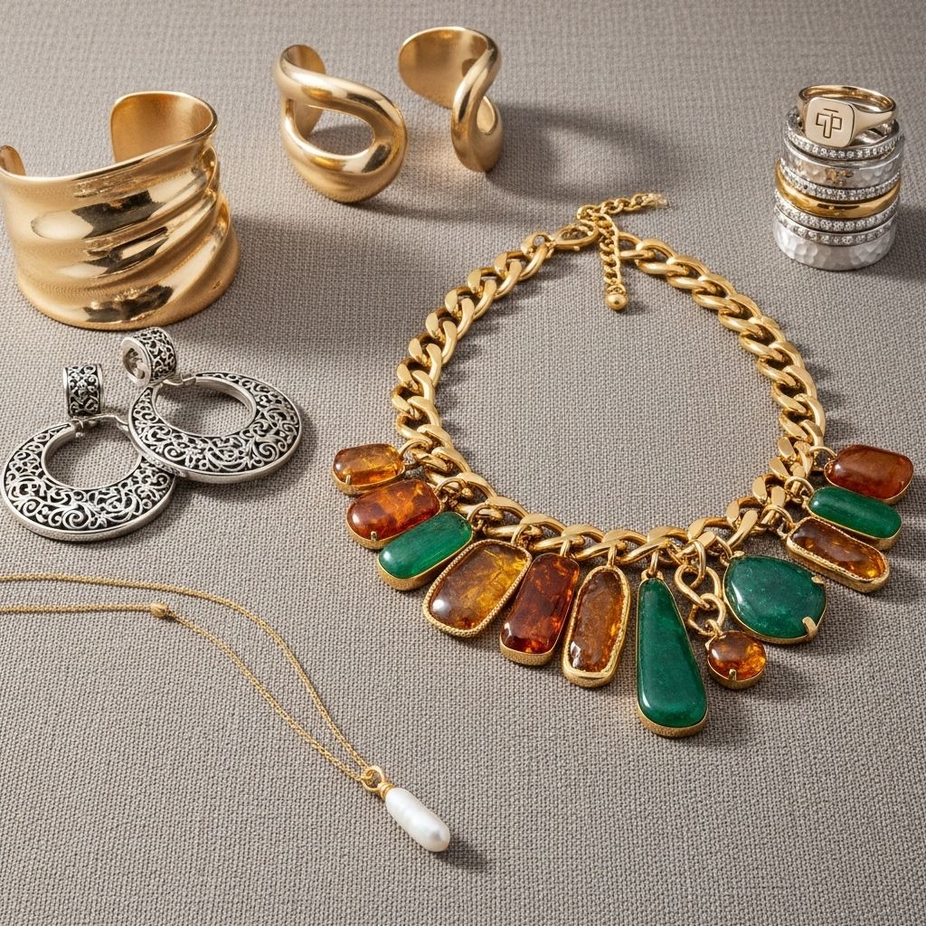 Explore 2025's definitive jewelry trends, from maximalist designs to tech-infused pieces and sustainable materials.