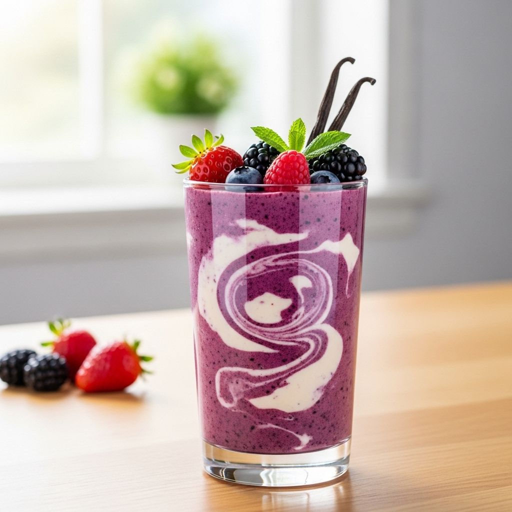 A creamy, protein-packed berry smoothie designed by Jillian Michaels—perfect for fueling your day, aiding recovery, and supporting healthy weight loss.