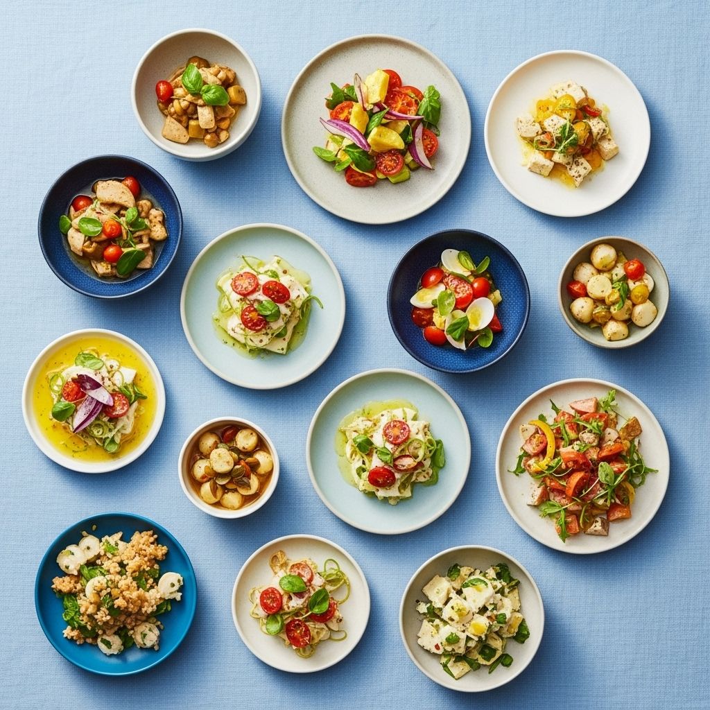 Chilled salads, vibrant dips, and simple meals that shine with summer’s best ingredients.