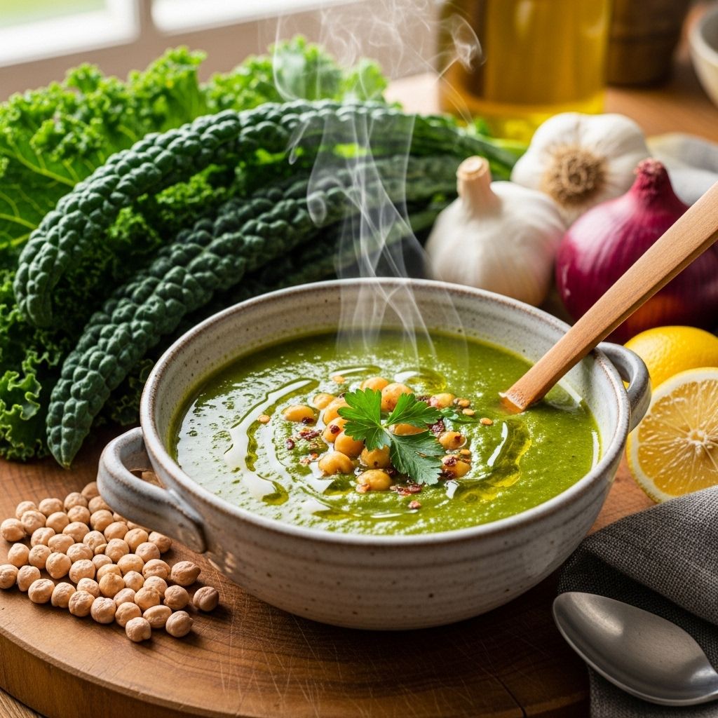 Discover a vibrant, veggie-packed kale and chickpea soup that's both comforting and nutritious—your new go-to meal for cozy nights.