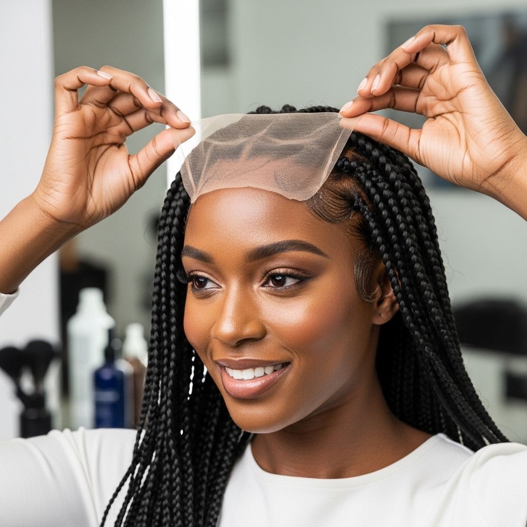 Everything you need to know for flawless, realistic knotless braids using a lace-front wig – from installation to styling and care.