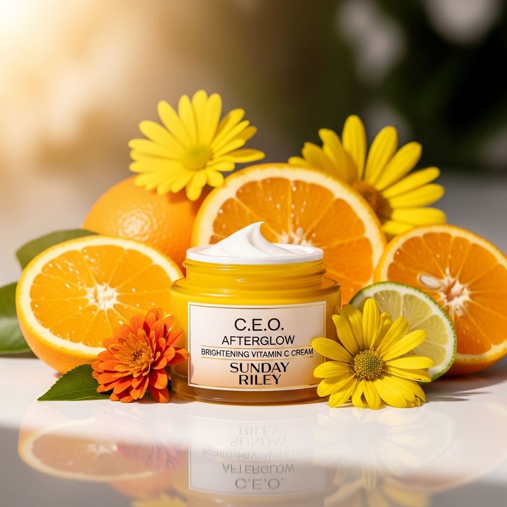 Discover how Kyle Richards and skin experts rave about Sunday Riley’s C.E.O. Afterglow Brightening Vitamin C Cream for radiant, hydrated, and glowing skin.