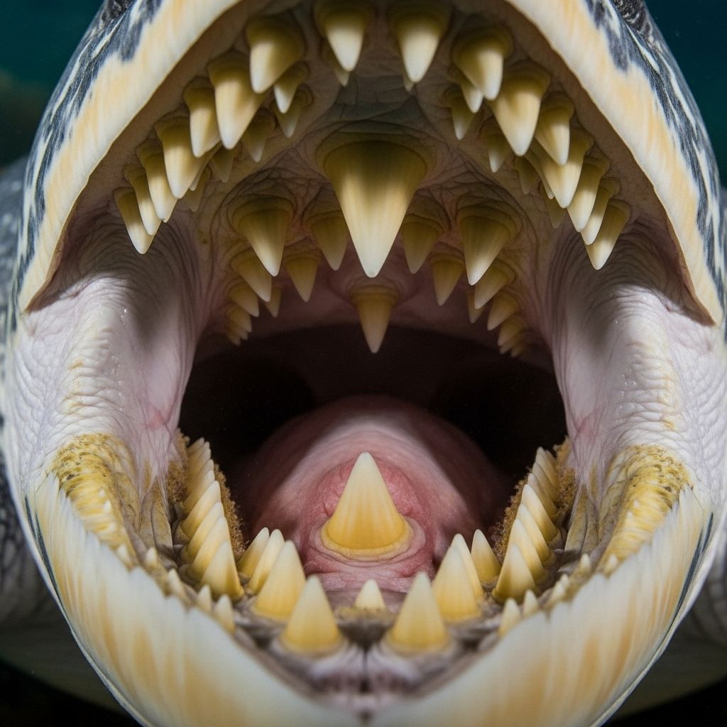 Backward keratin spines form a natural filter, channeling slippery prey toward digestion.