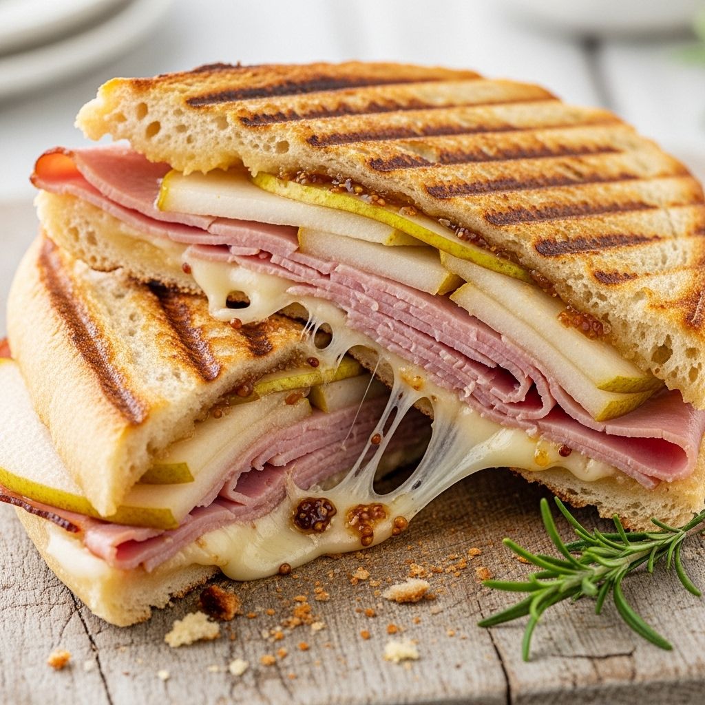 A crusty sandwich bursting with smoky, creamy, and subtly sweet flavors in every bite.