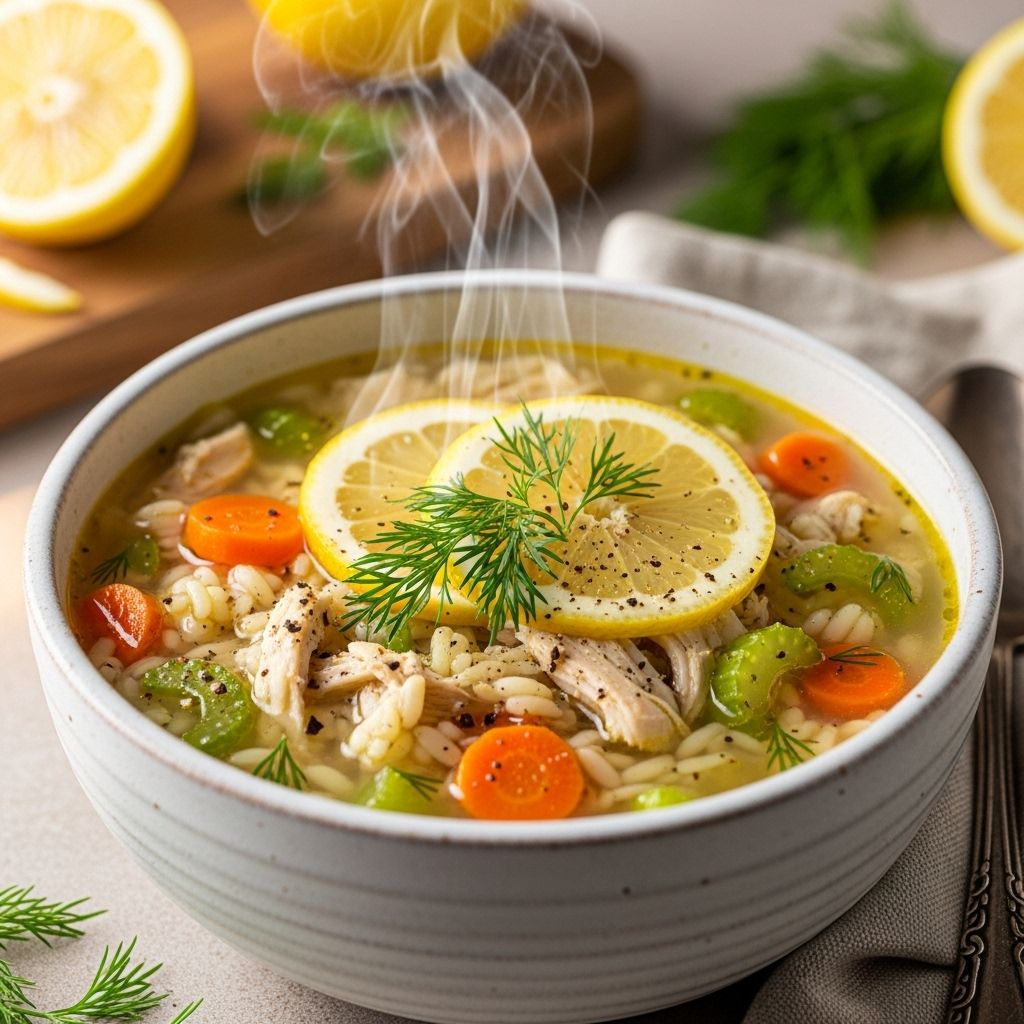 Bright citrus and tender pasta bring warmth and comfort to every spoonful.