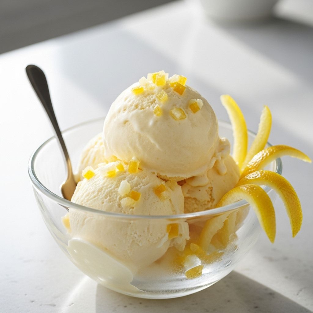Custard laced with fresh citrus zest and sweet ribbons offers a refreshing, cool twist.