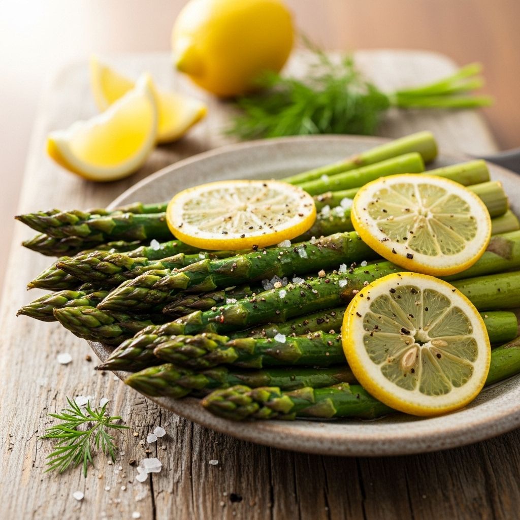 Zesty citrus and fresh parsley elevate asparagus into an elegant complement.