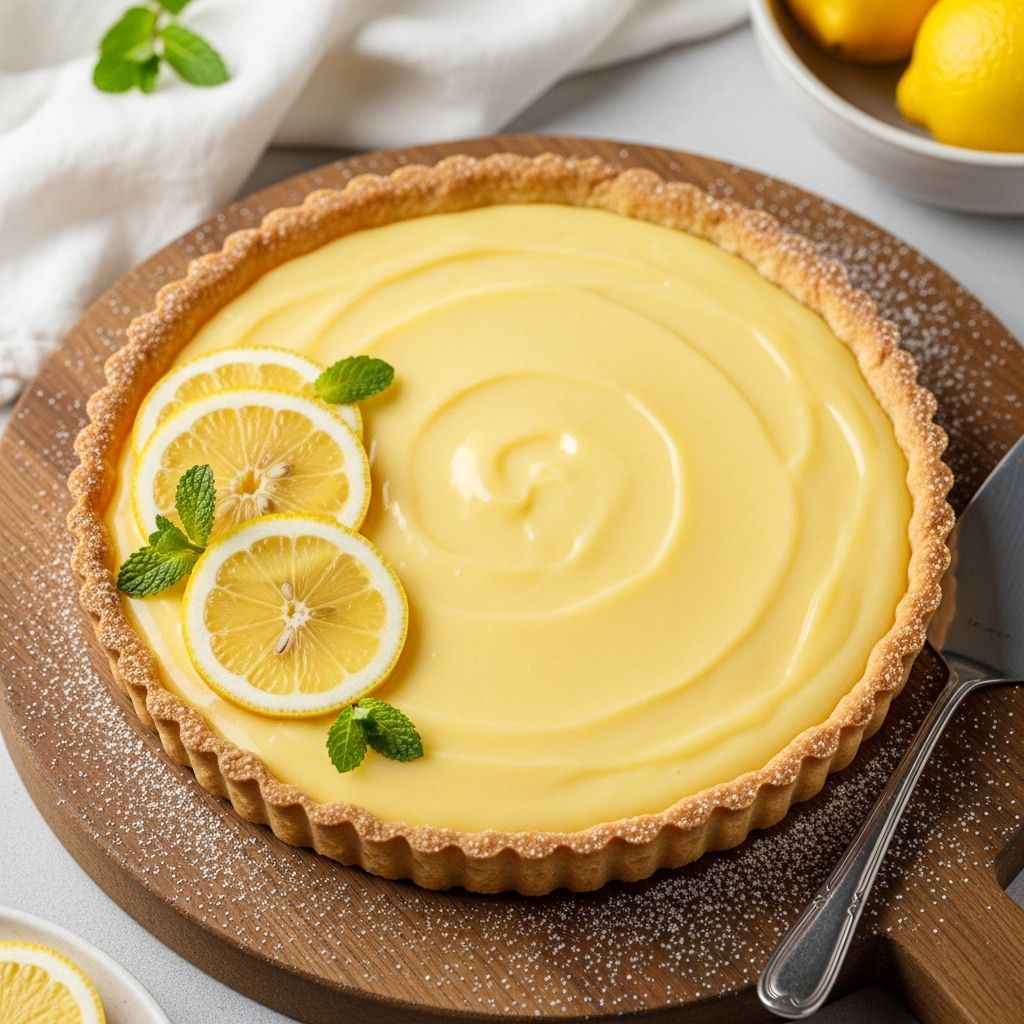 Crispy shortbread meets a tangy citrus curd in a dessert that delights every palate.