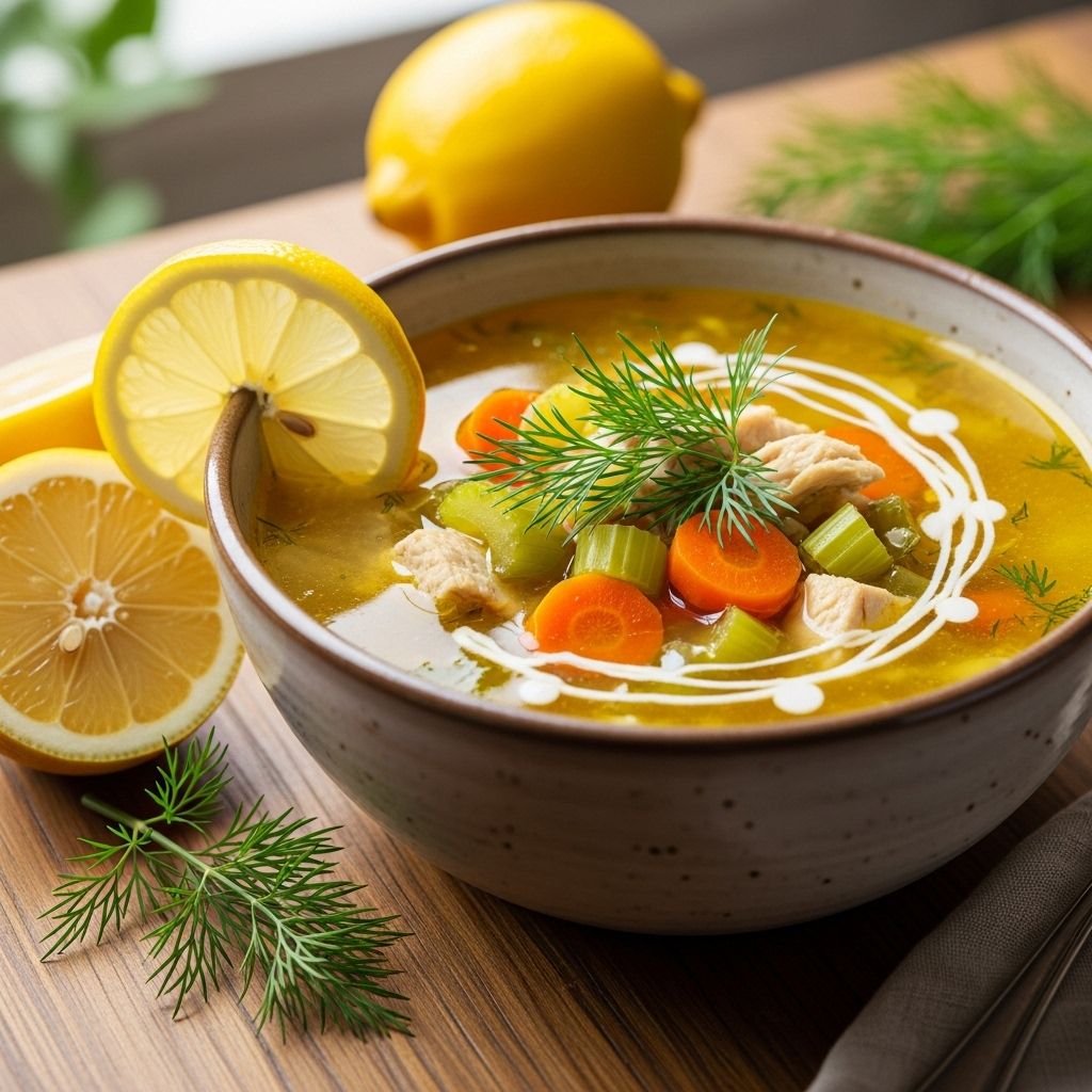A zesty blend of citrus and herbs turns classic broth into a cozy, family favorite.