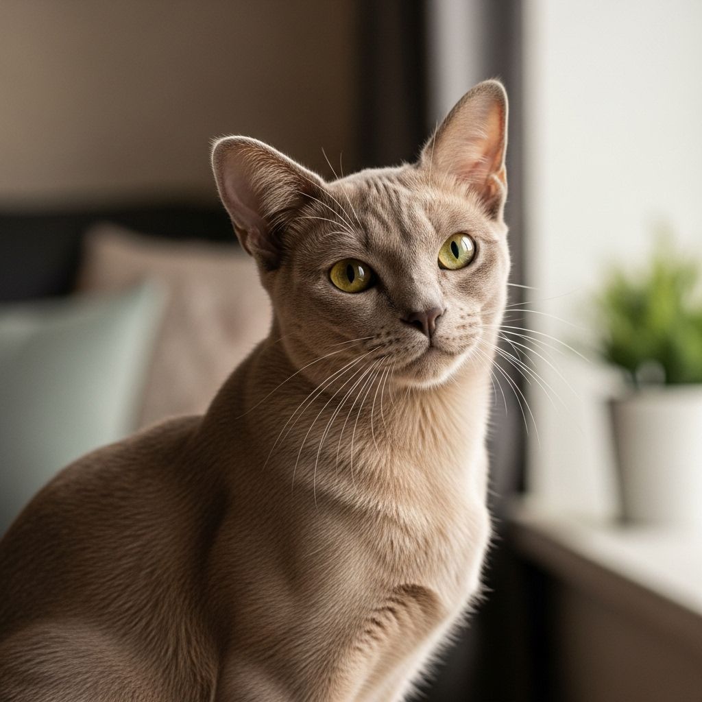 A rare pastel sheen paired with devoted companionship in a playful feline friend.