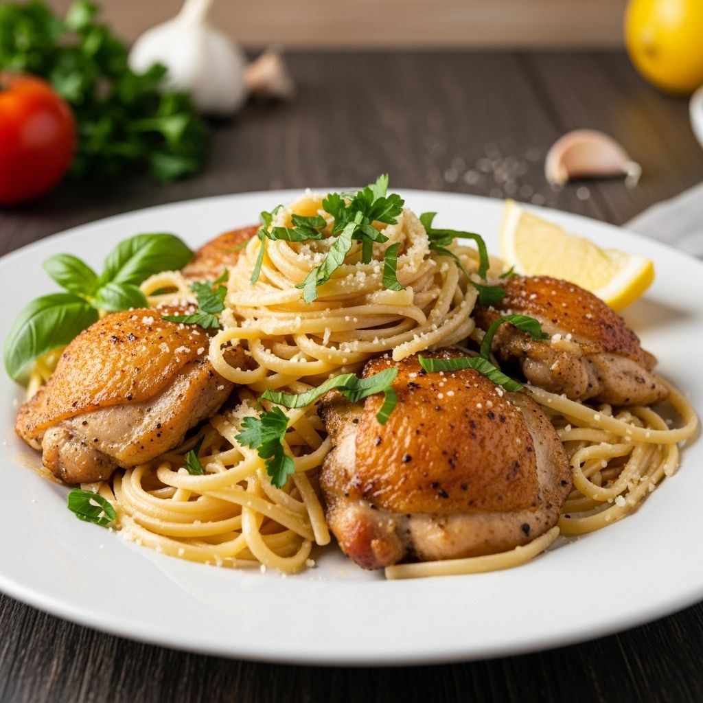 Tender chicken meets light saucy pasta in a dish that elevates any weeknight dinner.