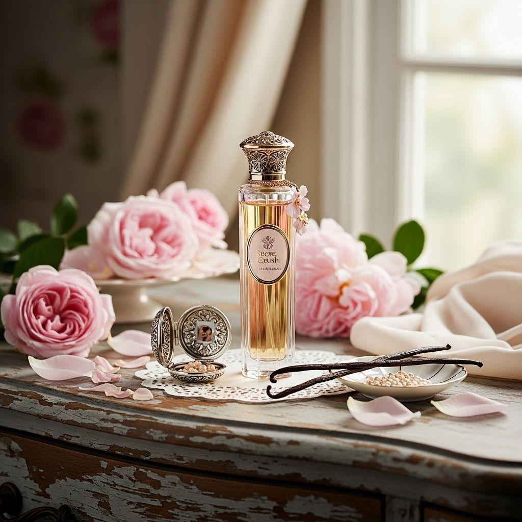 Discover everything about LoveShackFancy’s Secret Crush: A sophisticated, modern vanilla perfume blending creamy richness, soft woods, and playful, coquette style.