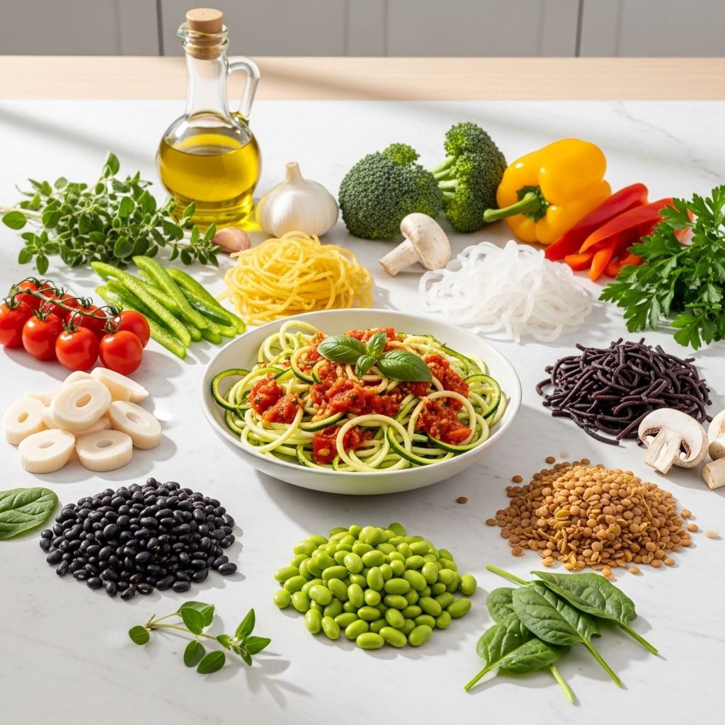 Discover familiar noodle textures in veggie and legume strands that enhance nutrition.