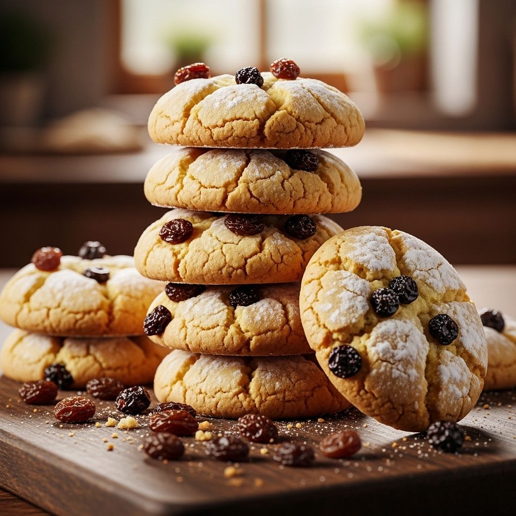 Golden rounds of melt-in-your-mouth dough studded with plump fruit for an elegant treat.