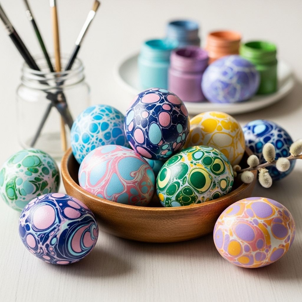 Simple kitchen ingredients combine to create striking, swirl-patterned designs.