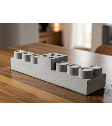 A sleek DIY creation with minimalist geometry and personal flair for your holiday setup.