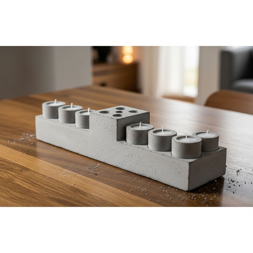 A sleek DIY creation with minimalist geometry and personal flair for your holiday setup.