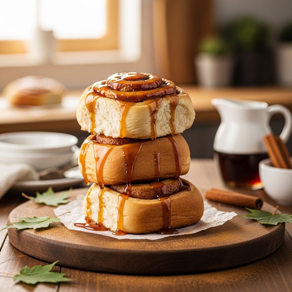 Soft spirals drenched in glossy sweetness offer a warm start to any morning table.