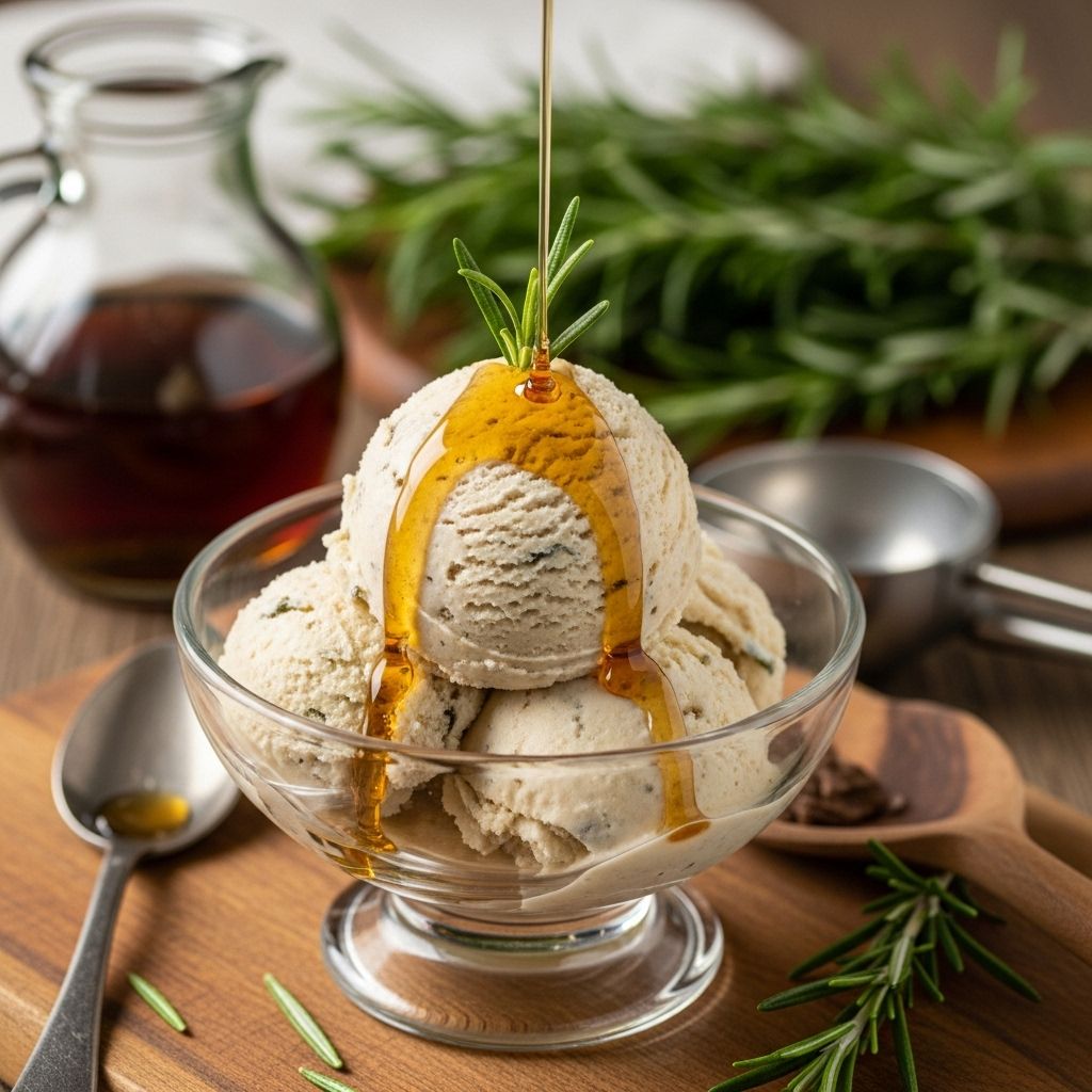 A delicate herbal infusion elevates sweet custard into a silky, gourmet frozen treat.