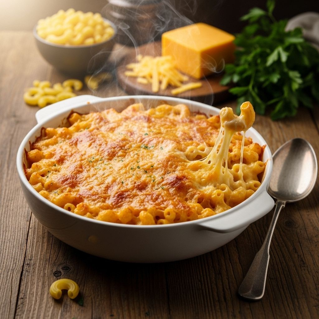 A melty fusion of three cheeses and tangy tomatoes takes macaroni to a new level.