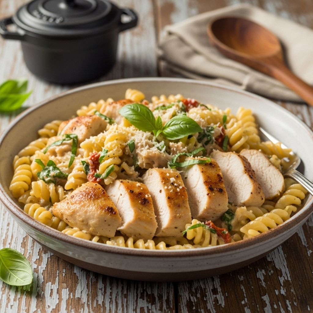 Irresistible Marry Me Chicken Pasta Recipe Smoky sausage and sun-dried tomatoes mingle in a rich cheese sauce for a memorable bite.