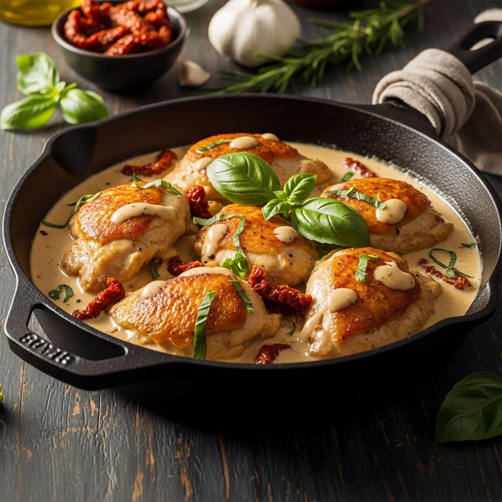 Creamy sun-dried tomato sauce makes plain chicken feel like a restaurant-quality meal.