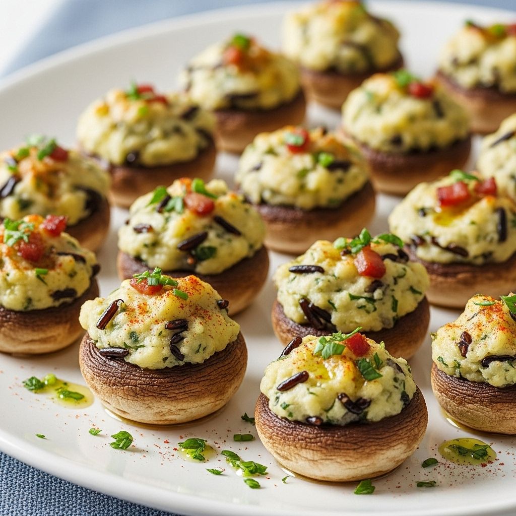 A hearty appetizer that balances creamy potatoes and earthy wild rice in every bite.