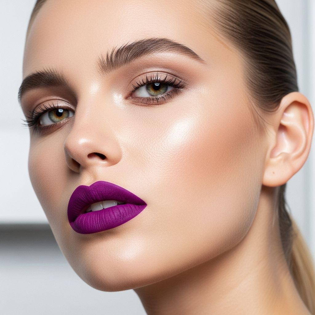 Achieve a striking, long-lasting purple pout with expert techniques for stunning, gradated lips.