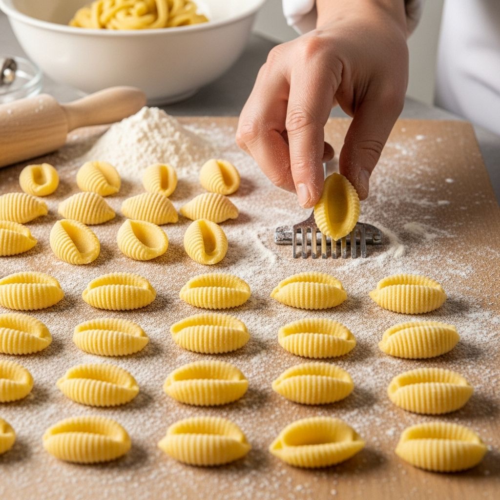 Hand-shaping semolina dough unlocks a rustic texture that clings to sauce for rich flavor.