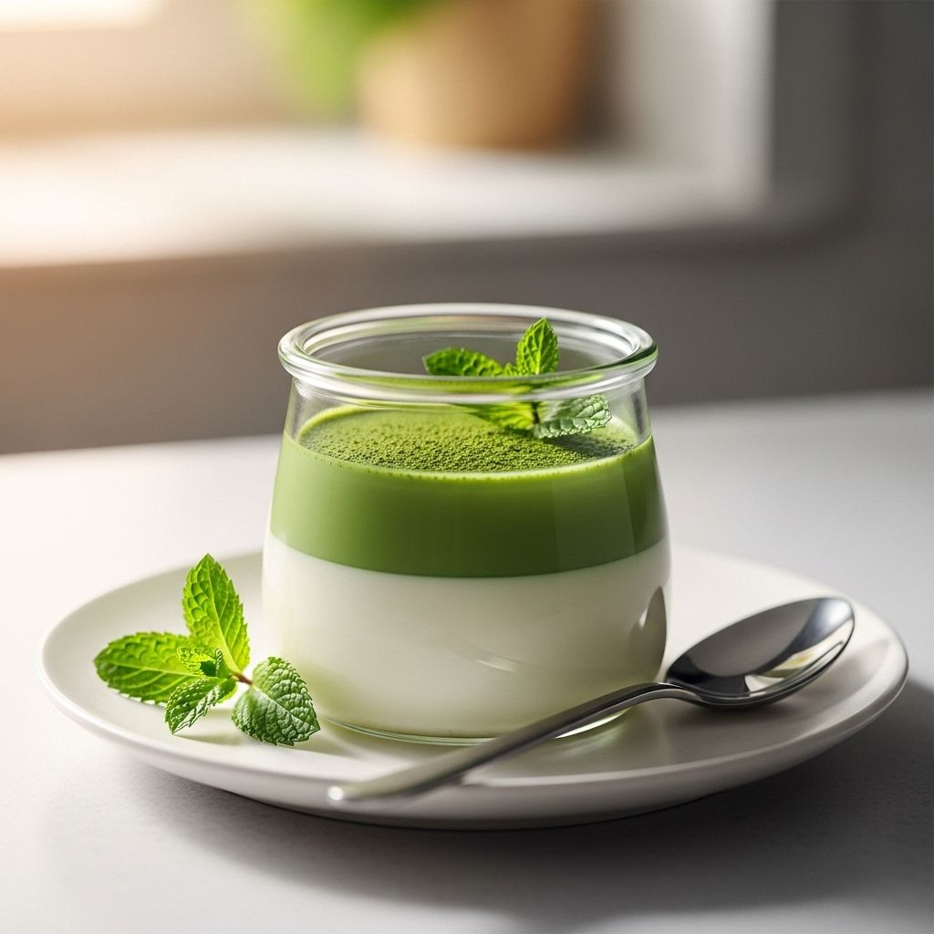 Matcha Panna Cotta: A Creamy Green Tea Italian Dessert Effortless fusion of Italian technique and Japanese flavors for a show-stopping dessert.