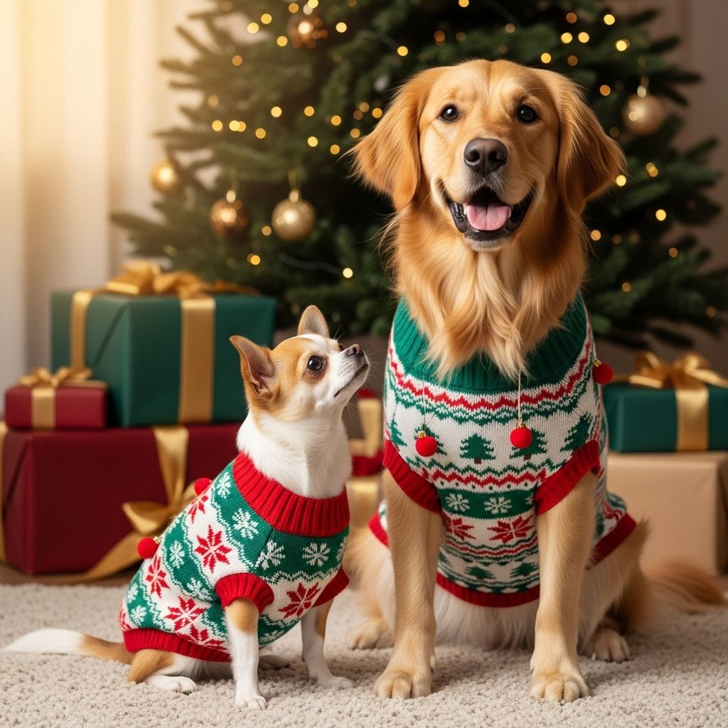 Warm winter outings feel special when you and your furry companion share festive flair.