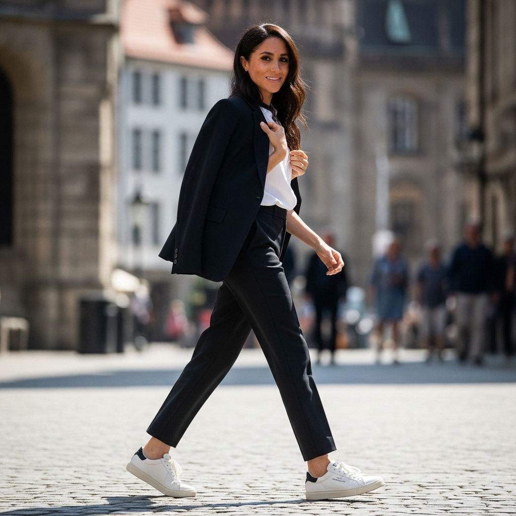 Discover how Meghan Markle’s cutout white sneakers blend luxury, comfort, and accessibility—plus affordable alternatives inspired by her style.