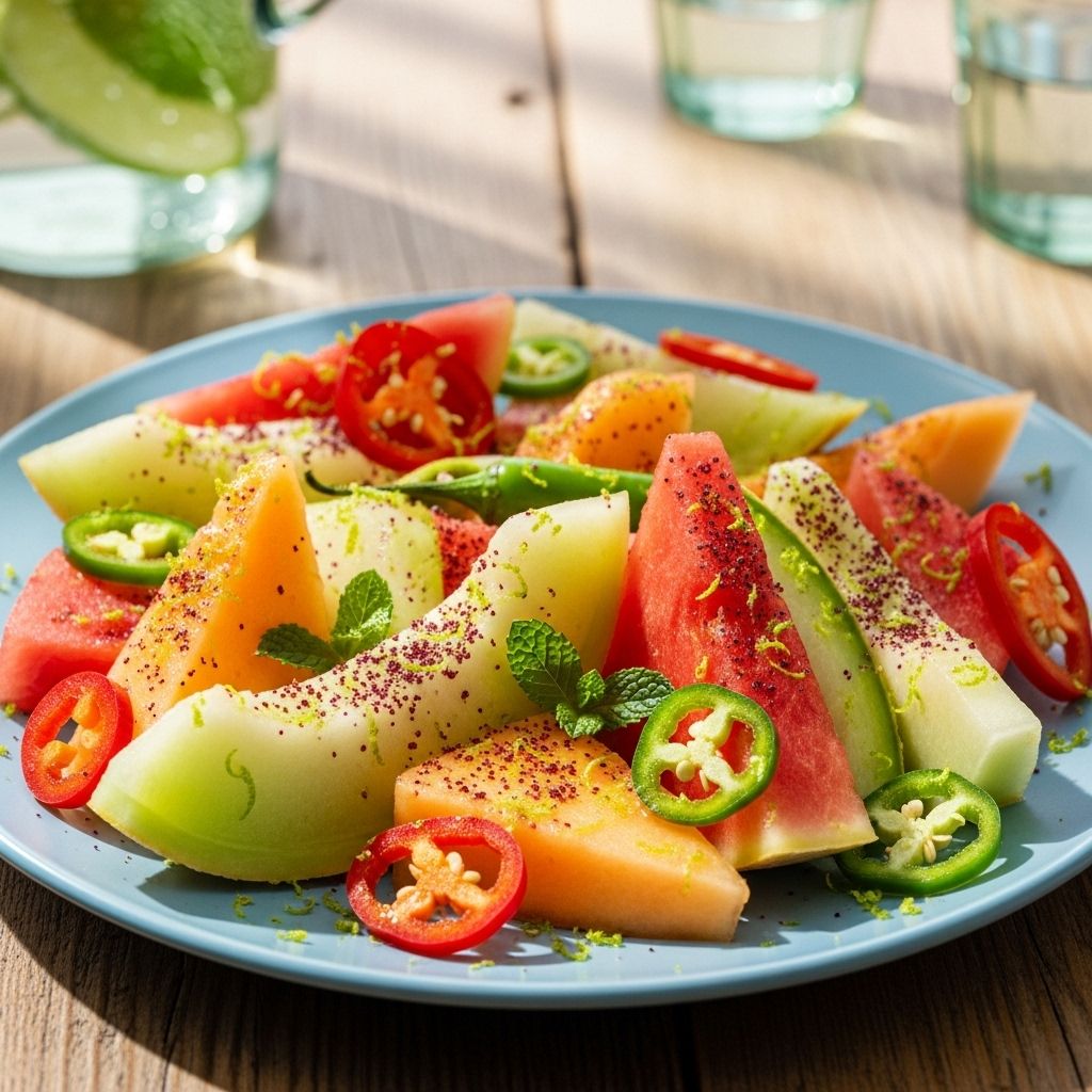 Discover a vibrant, tangy, and spicy melon recipe that brings together the best of fresh flavors for your summer table.