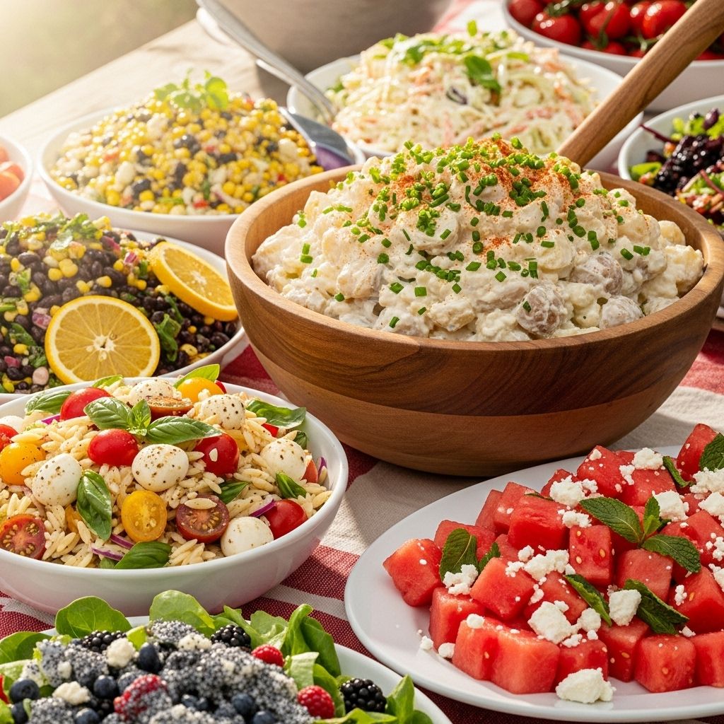 Serve vibrant sides that meld flavors ahead of time and stay crisp under the sun.